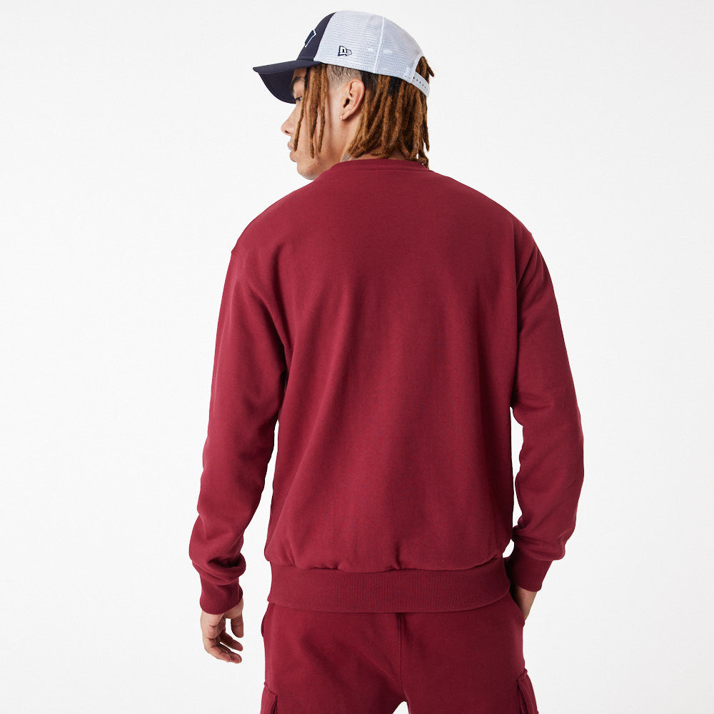 New Era - MLB Large Logo OS Crewneck - New York Yankees - Cardinal/Navy - Headz Up 