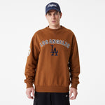 New Era - MLB Large Logo OS Crewneck - Los Angeles Dodgers - Brown - Headz Up 