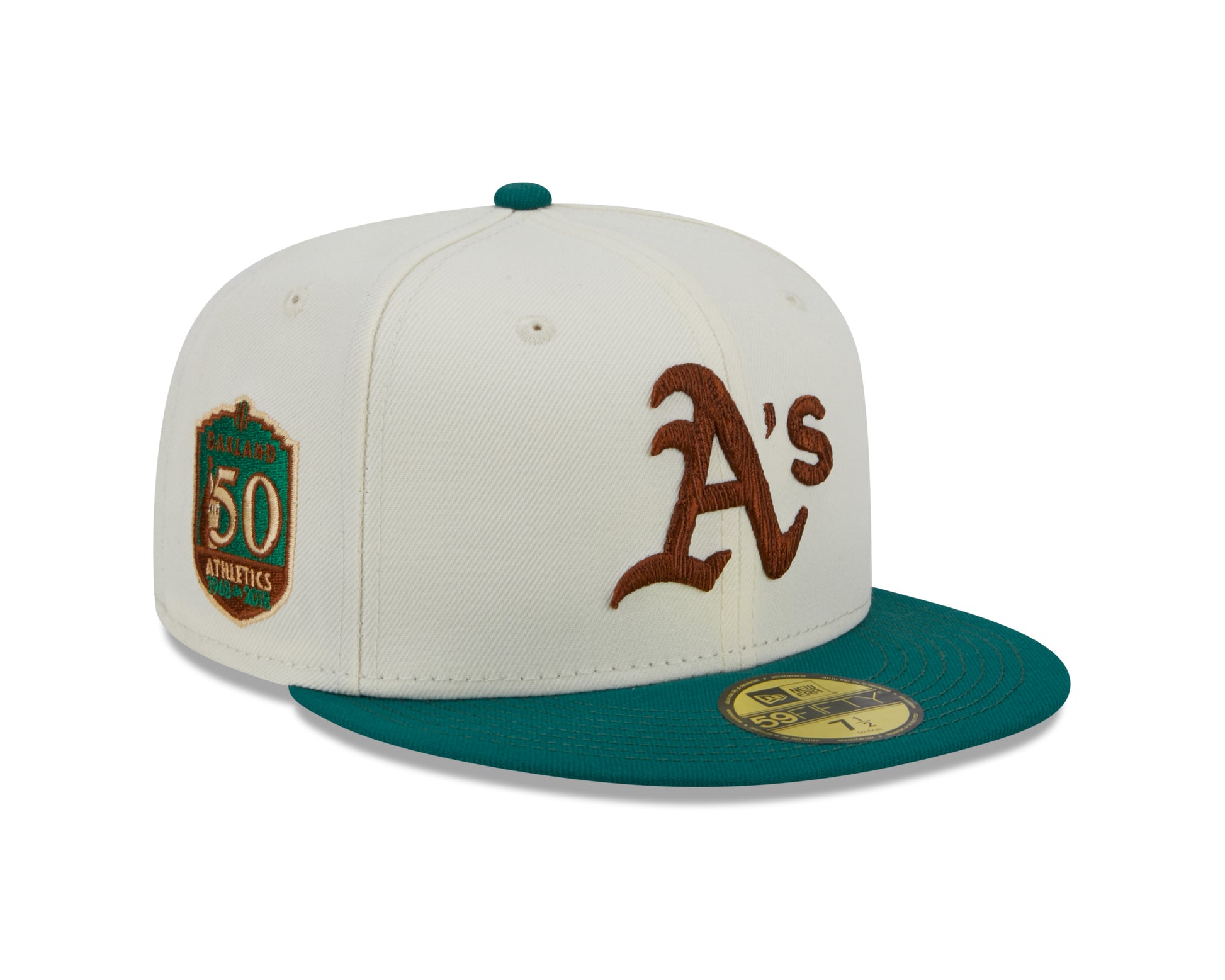 New Era - 59Fifty Fitted Cap - CAMP - Oakland Athletics 50 Years Anniversary - White/Green - Headz Up 