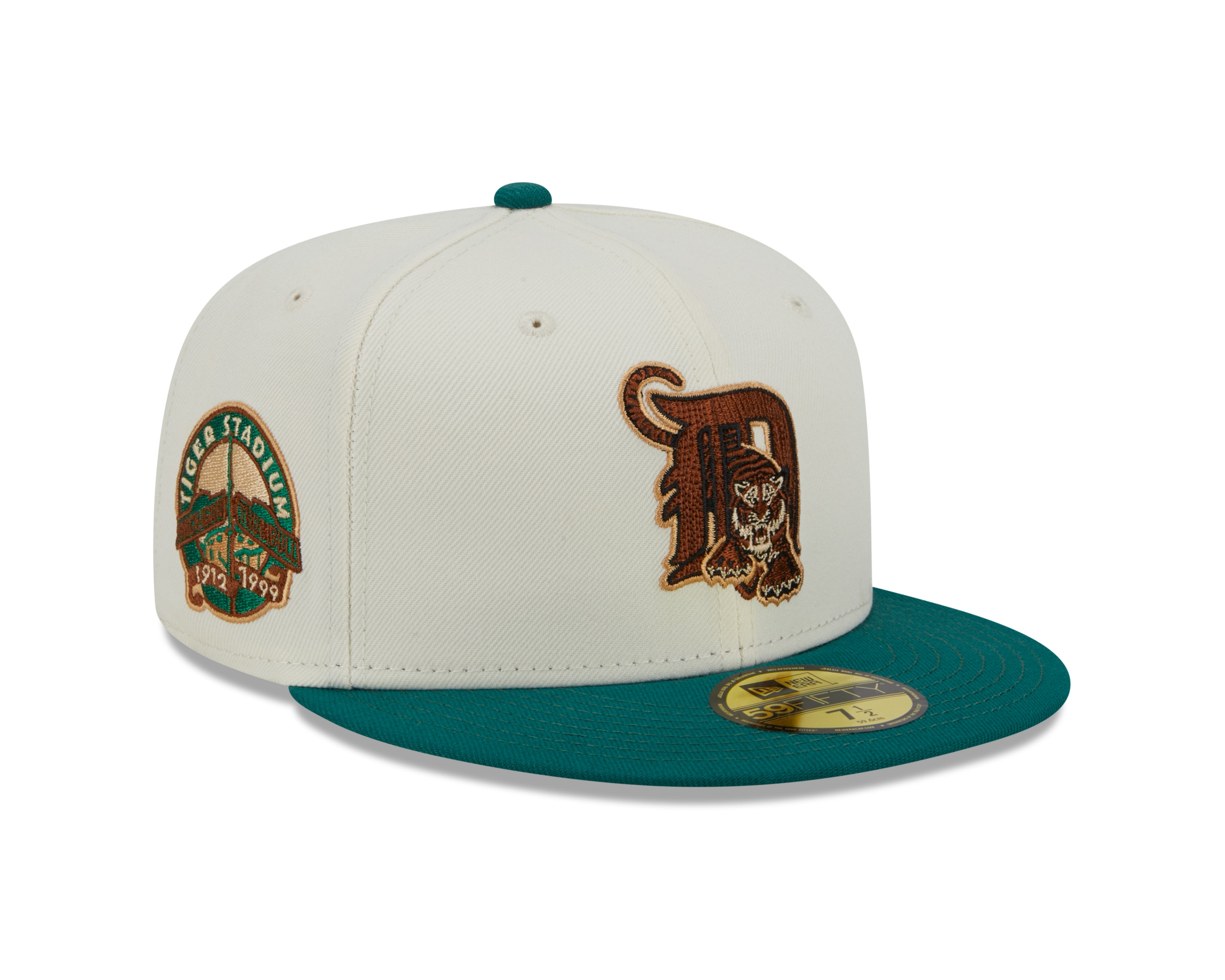 New Era 59Fifty Fitted Cap CAMP Detroit Tigers Tiger Stadium 1912-1999 - White/Green - Headz Up 
