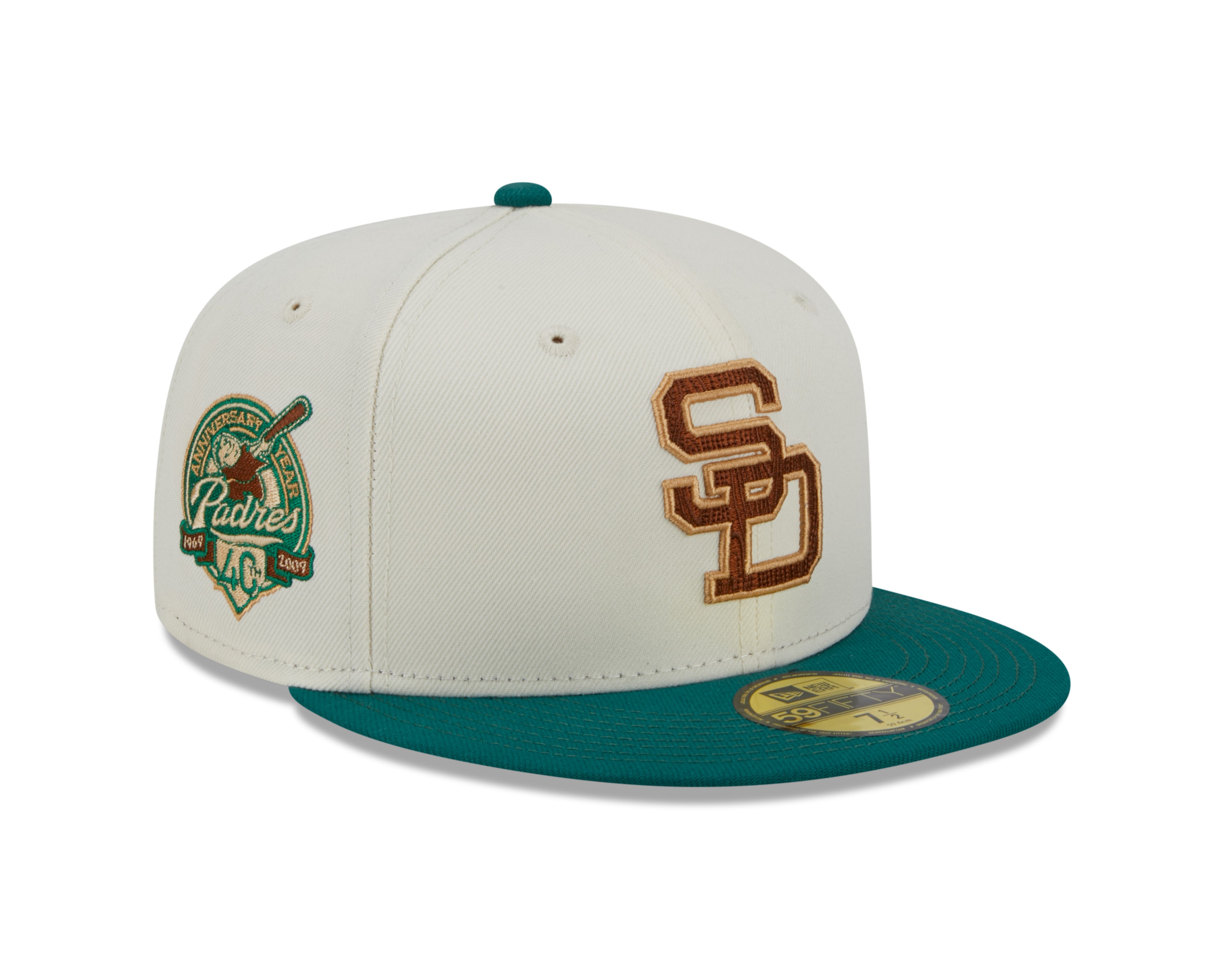 New Era - 59Fifty Fitted Cap - CAMP - San Diego Padres 49th Anniversary - White/Green - Headz Up 