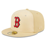 New Era - 59Fifty Fitted Cap - RAFFIA FRONT - Boston Red Sox - Sand - Headz Up 