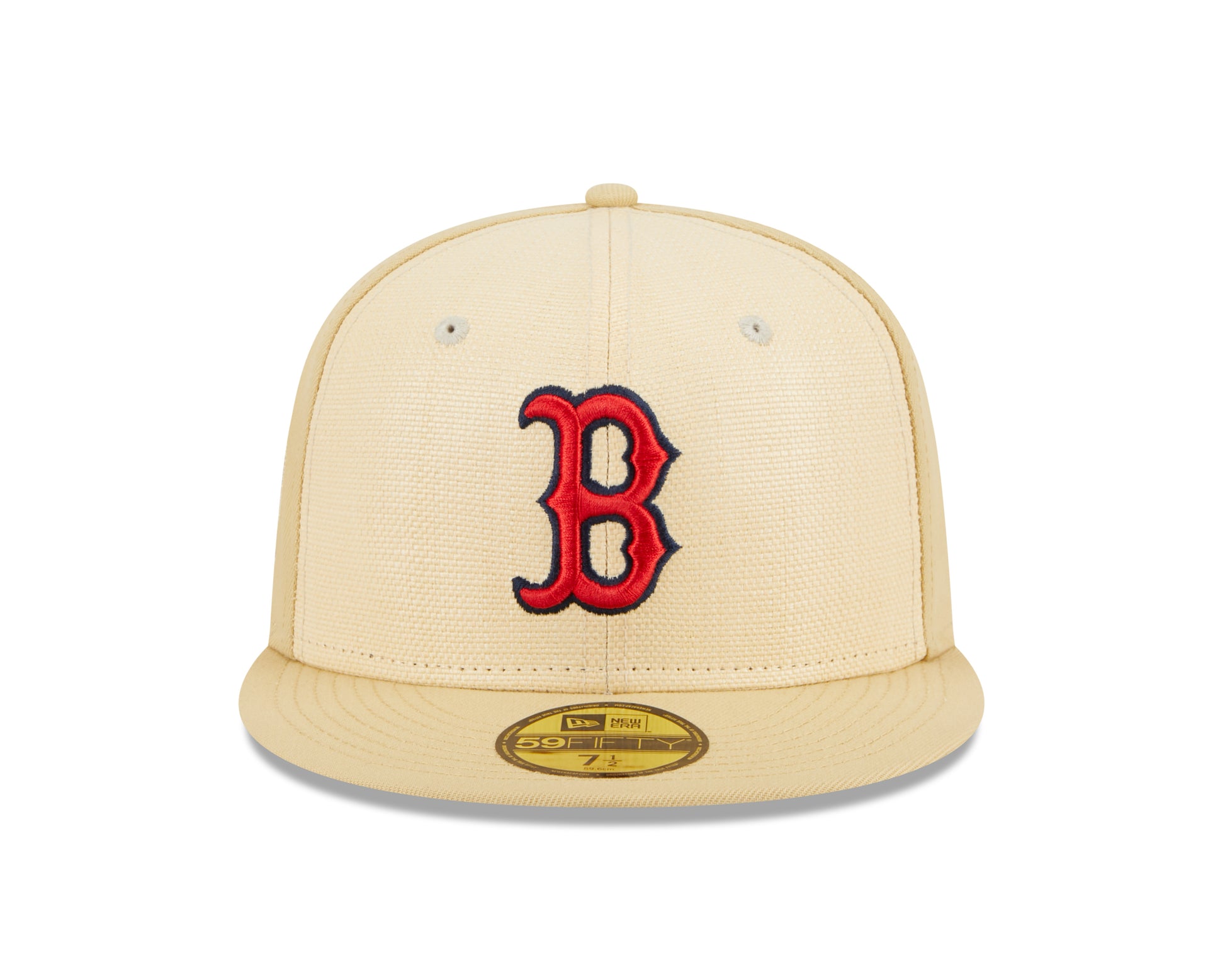 New Era - 59Fifty Fitted Cap - RAFFIA FRONT - Boston Red Sox - Sand - Headz Up 