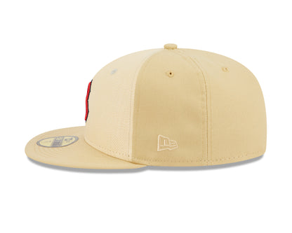 New Era - 59Fifty Fitted Cap - RAFFIA FRONT - Boston Red Sox - Sand - Headz Up 