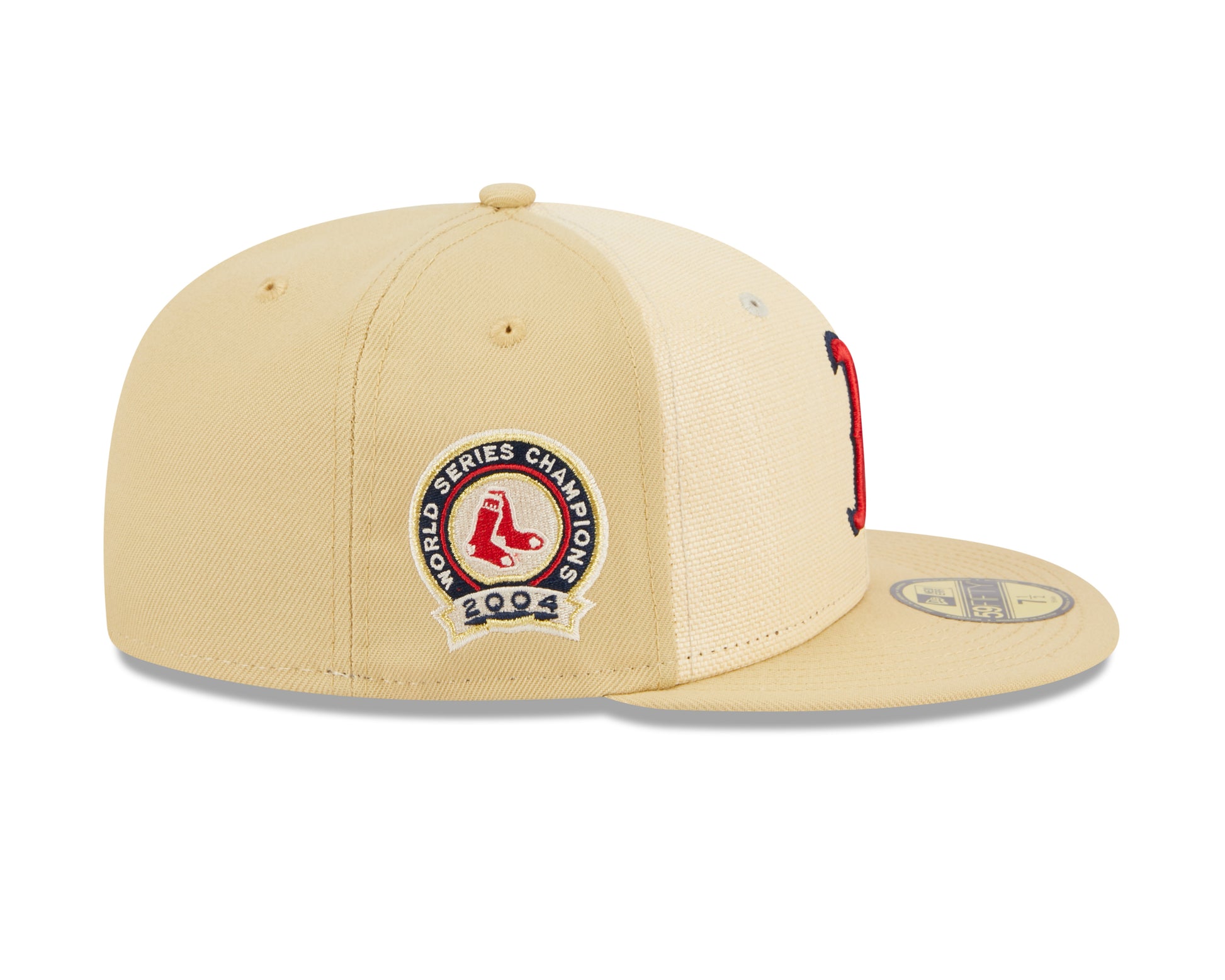 New Era - 59Fifty Fitted Cap - RAFFIA FRONT - Boston Red Sox - Sand - Headz Up 