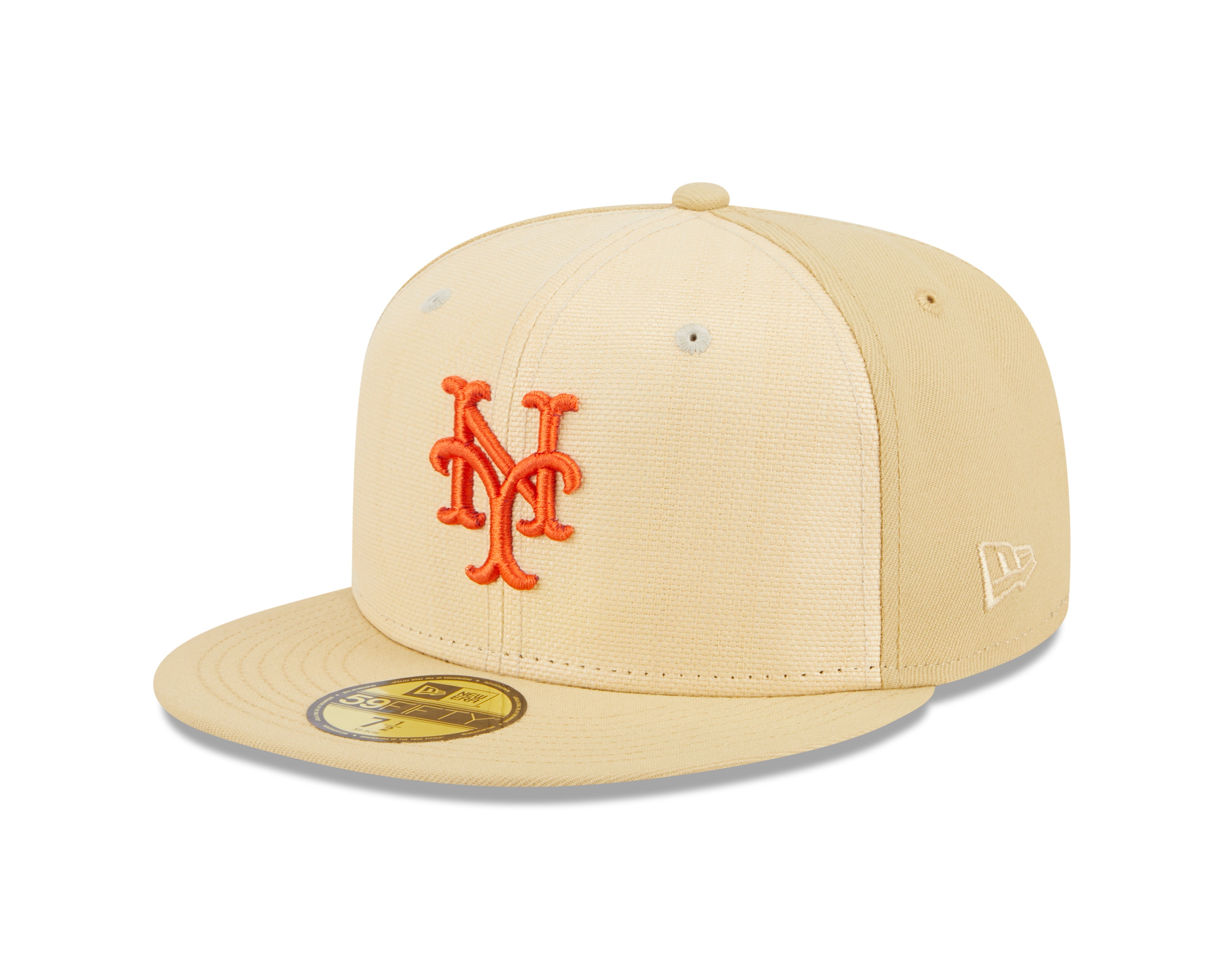 New Era - 59Fifty Fitted Cap - RAFFIA FRONT - New York Mets - Sand - Headz Up 
