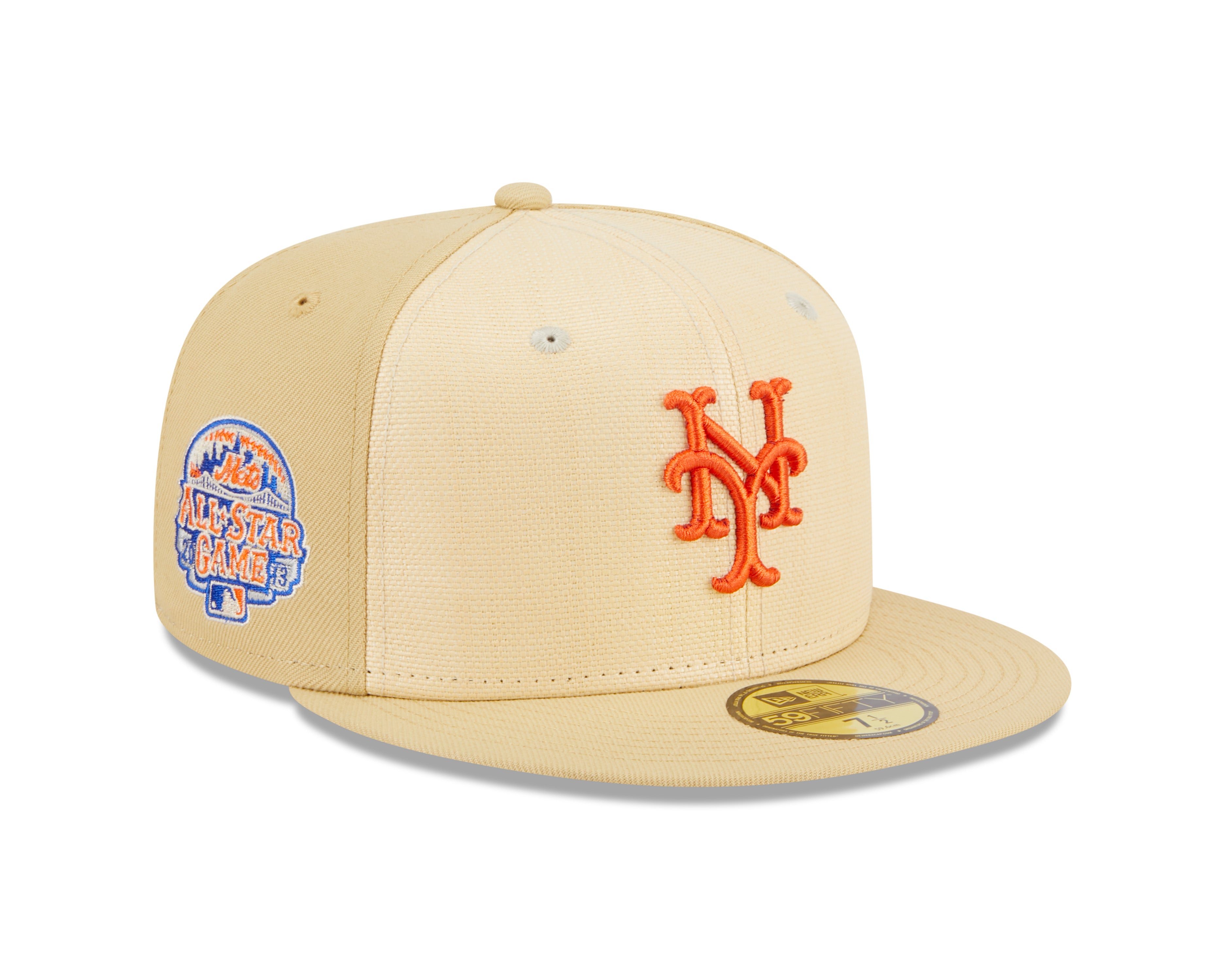 New Era - 59Fifty Fitted Cap - RAFFIA FRONT - New York Mets - Sand - Headz Up 