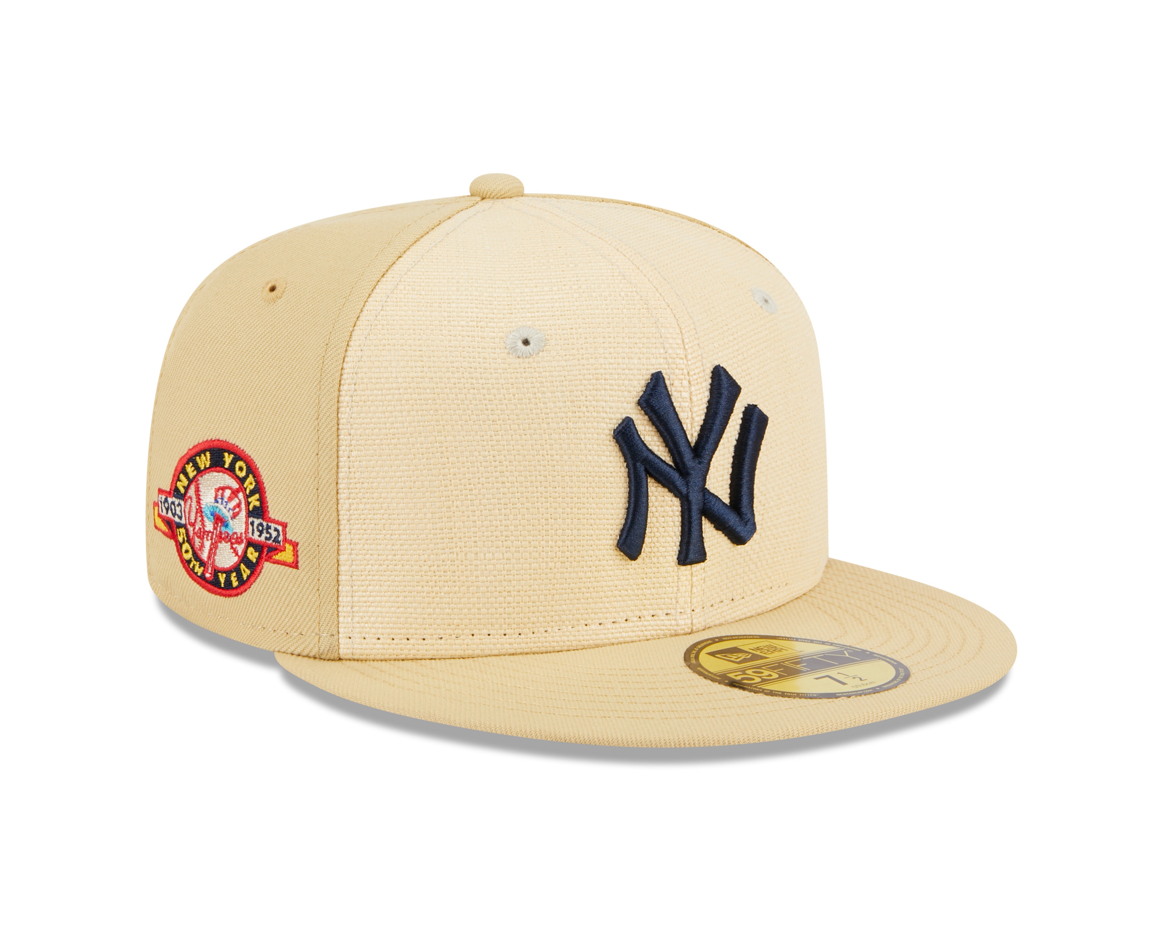 New Era - 59Fifty Fitted Cap - RAFFIA FRONT - New York Yankees - Sand - Headz Up 