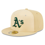 New Era - 59Fifty Fitted Cap - RAFFIA FRONT - Oakland Athletics - Sand - Headz Up 