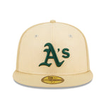 New Era - 59Fifty Fitted Cap - RAFFIA FRONT - Oakland Athletics - Sand - Headz Up 