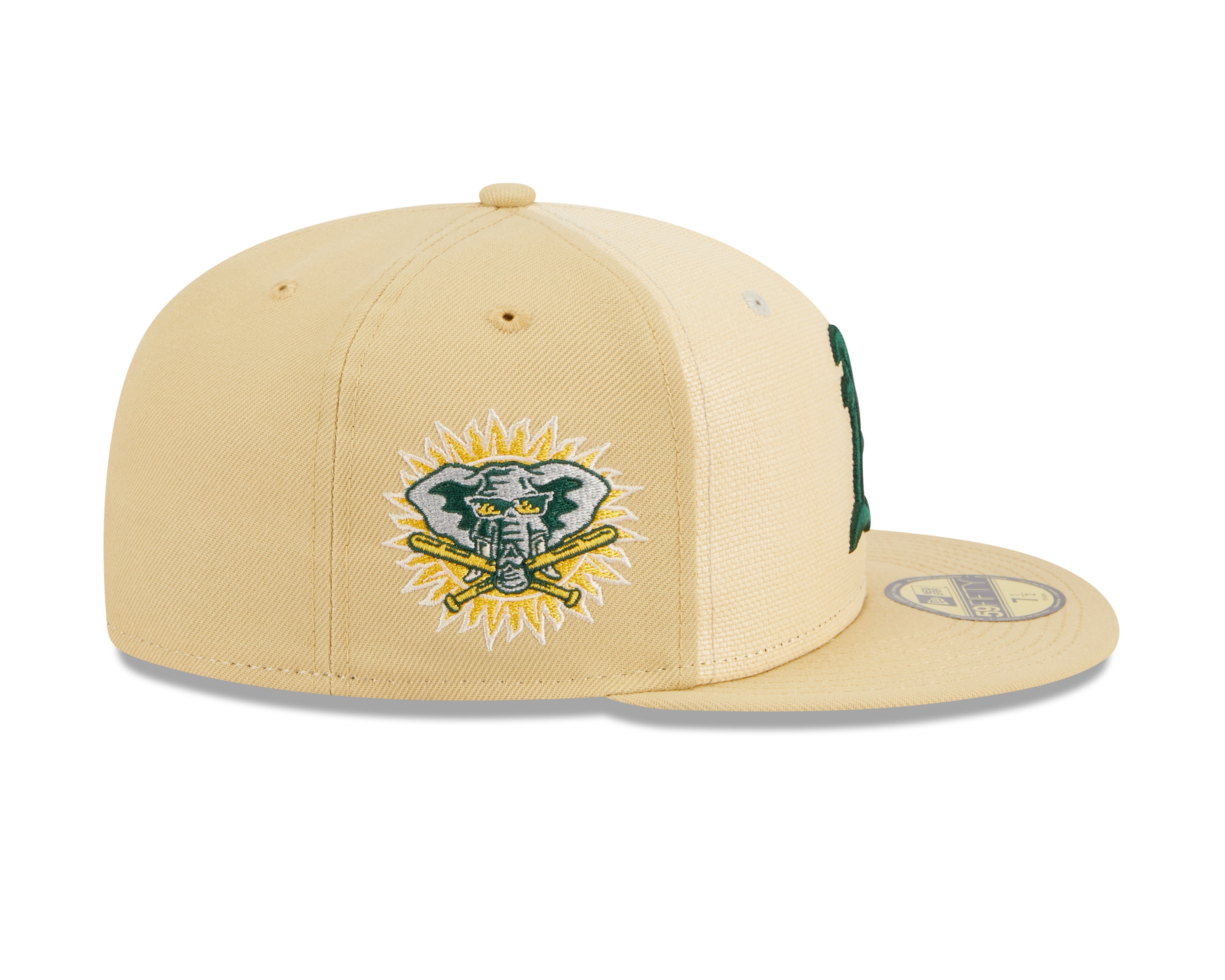 New Era - 59Fifty Fitted Cap - RAFFIA FRONT - Oakland Athletics - Sand - Headz Up 