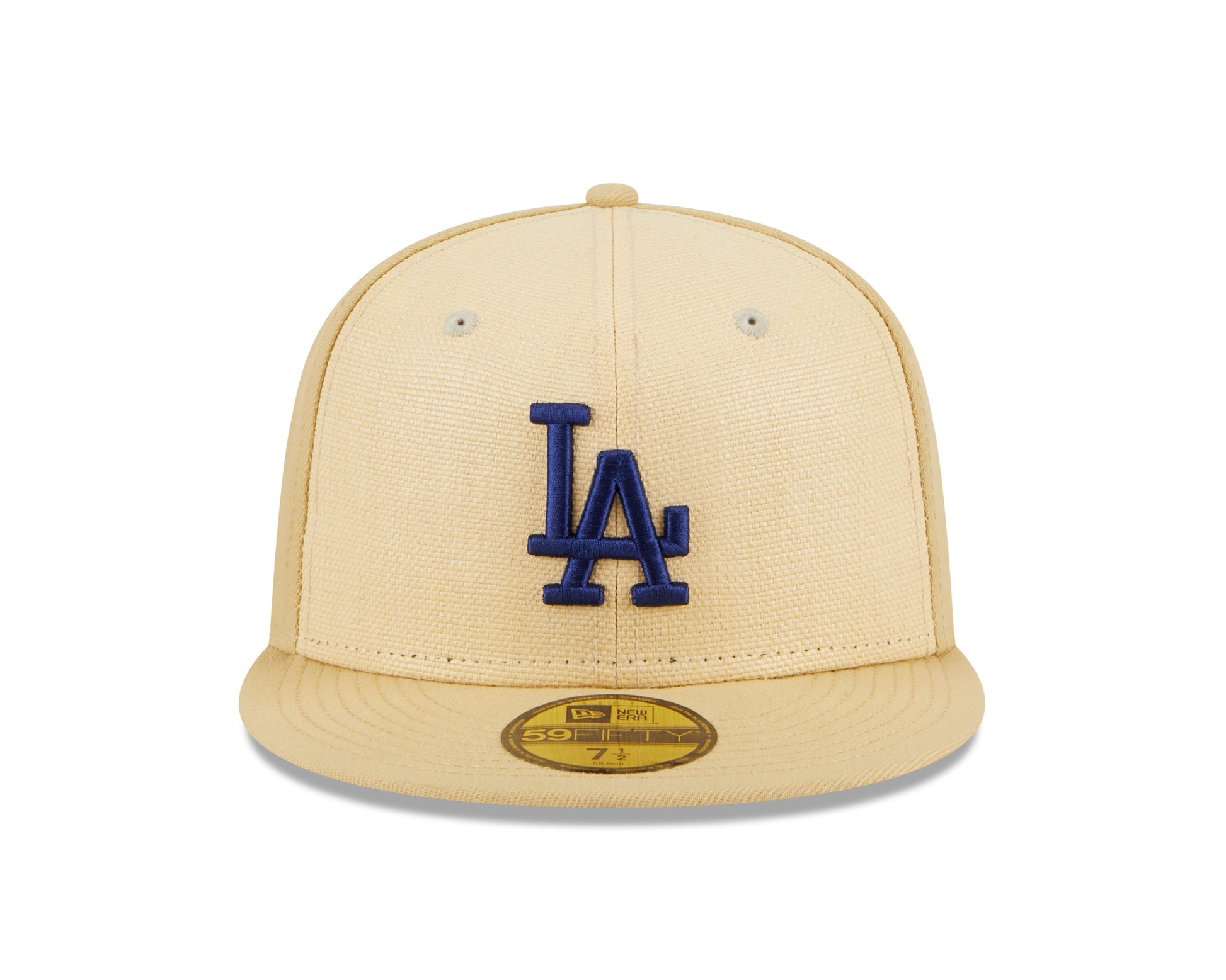 New Era - 59Fifty Fitted Cap - RAFFIA FRONT - Los Angeles Dodgers - Sand - Headz Up 
