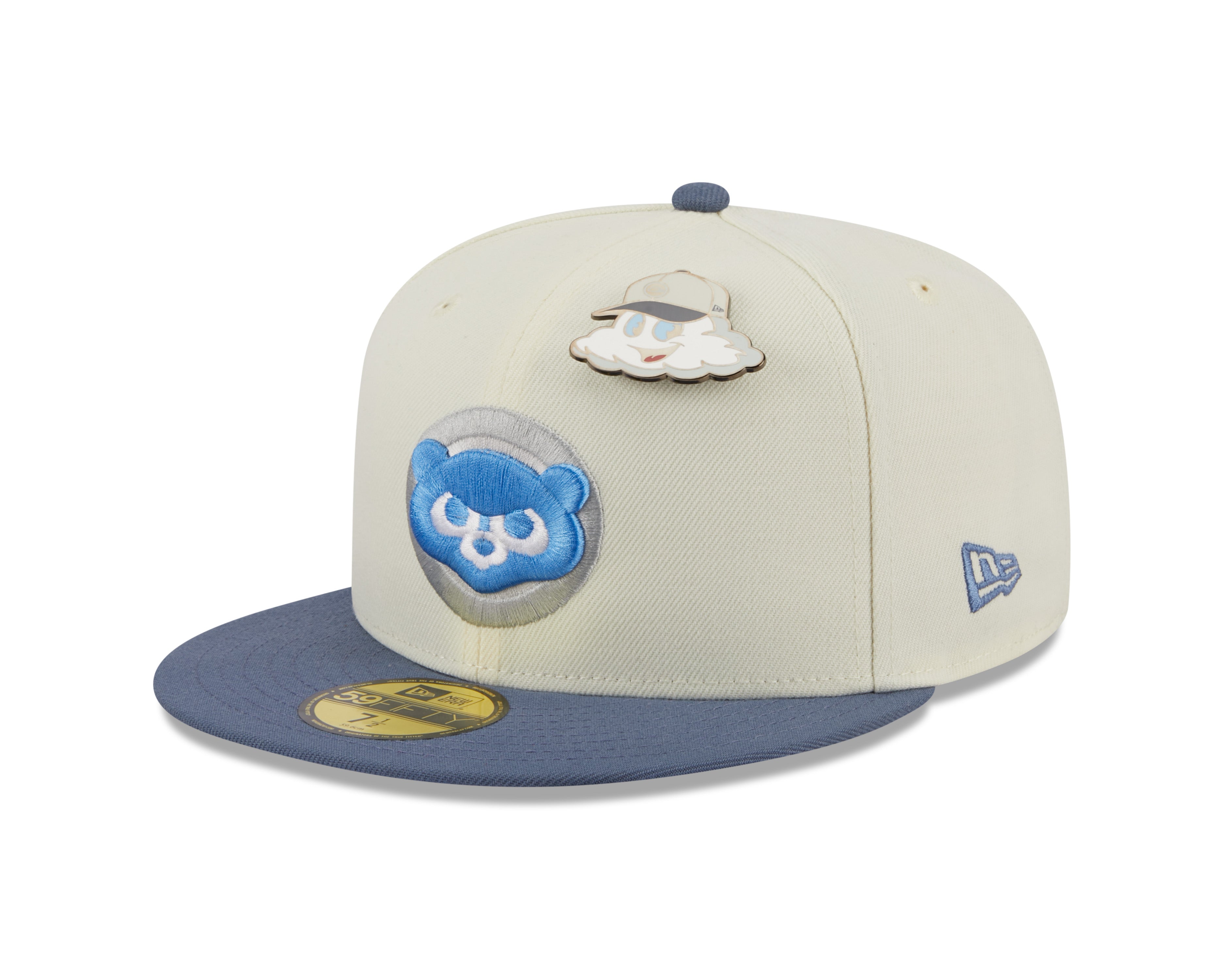 New Era 59fifty Fitted Cap Chicago Cubs Cooperstown THE ELEMENTS - Chrome White/Blue - Headz Up 