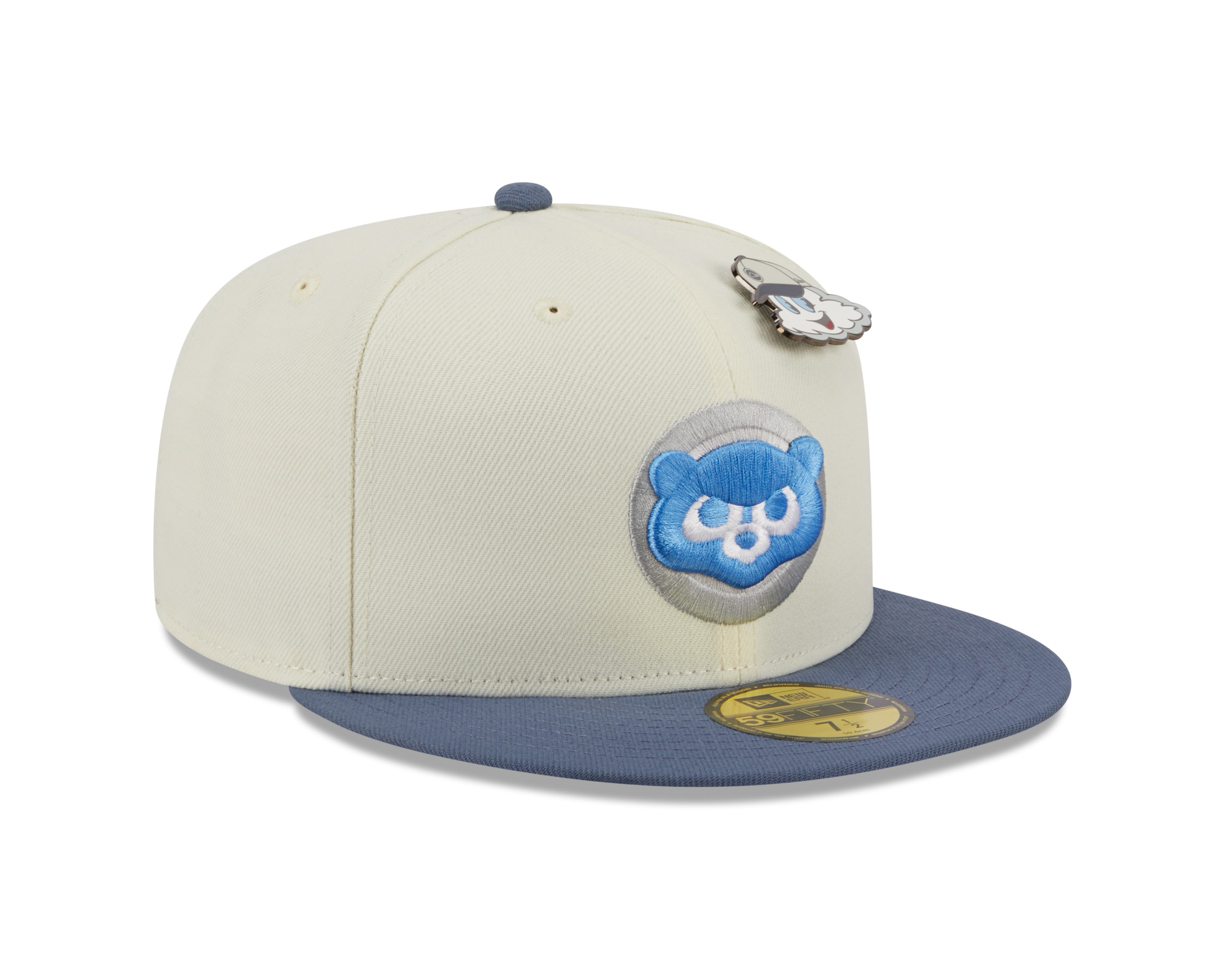 New Era 59fifty Fitted Cap Chicago Cubs Cooperstown THE ELEMENTS - Chrome White/Blue - Headz Up 