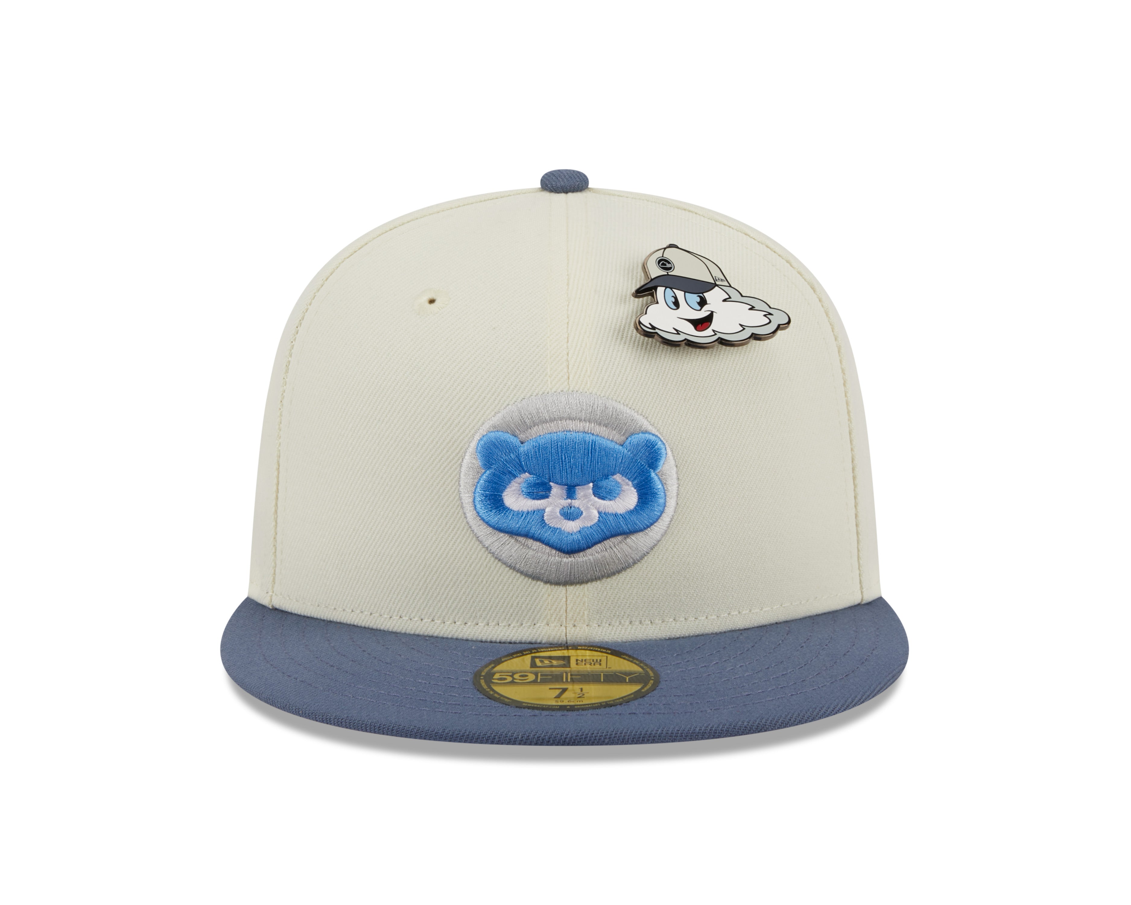New Era 59fifty Fitted Cap Chicago Cubs Cooperstown THE ELEMENTS - Chrome White/Blue - Headz Up 
