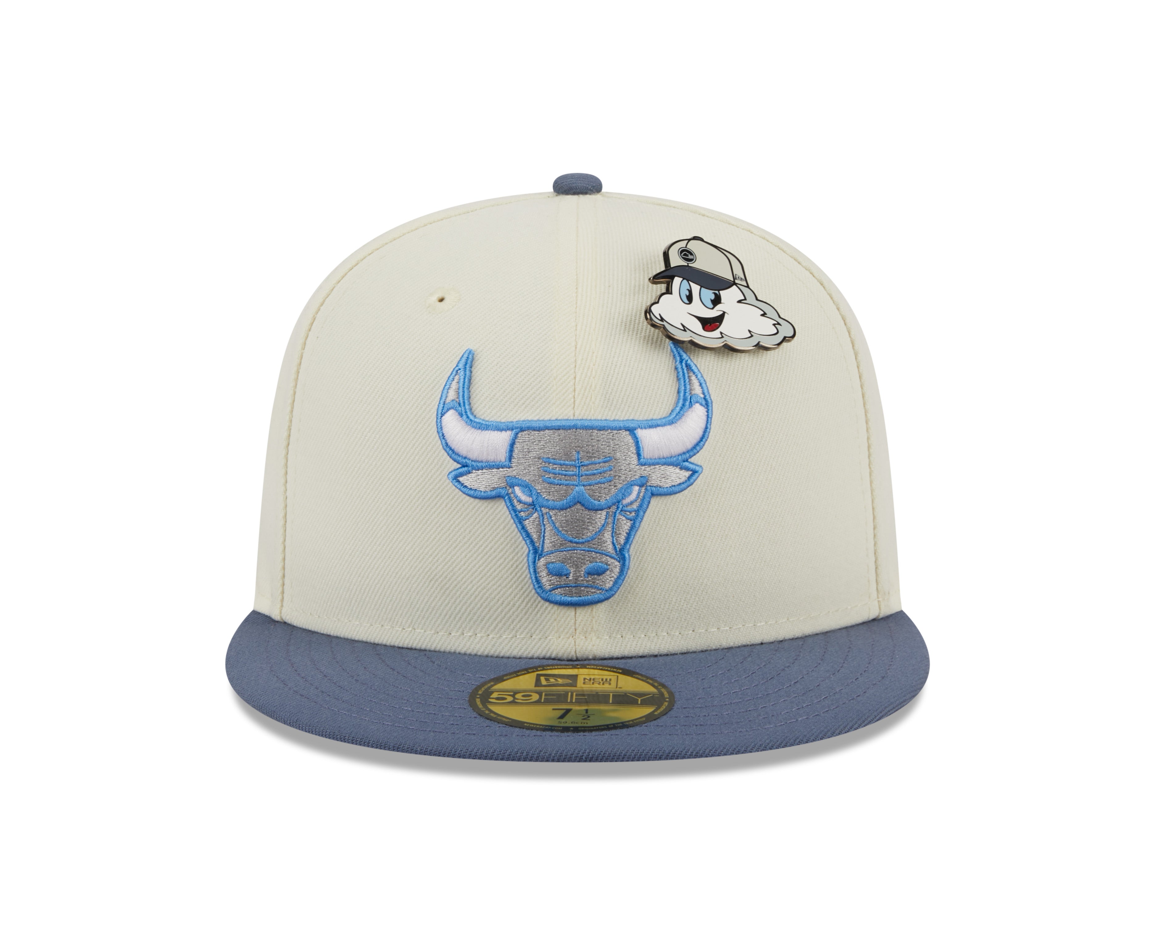New Era 59fifty Fitted Cap Chicago Bulls THE ELEMENTS - Chrome White/Blue - Headz Up 