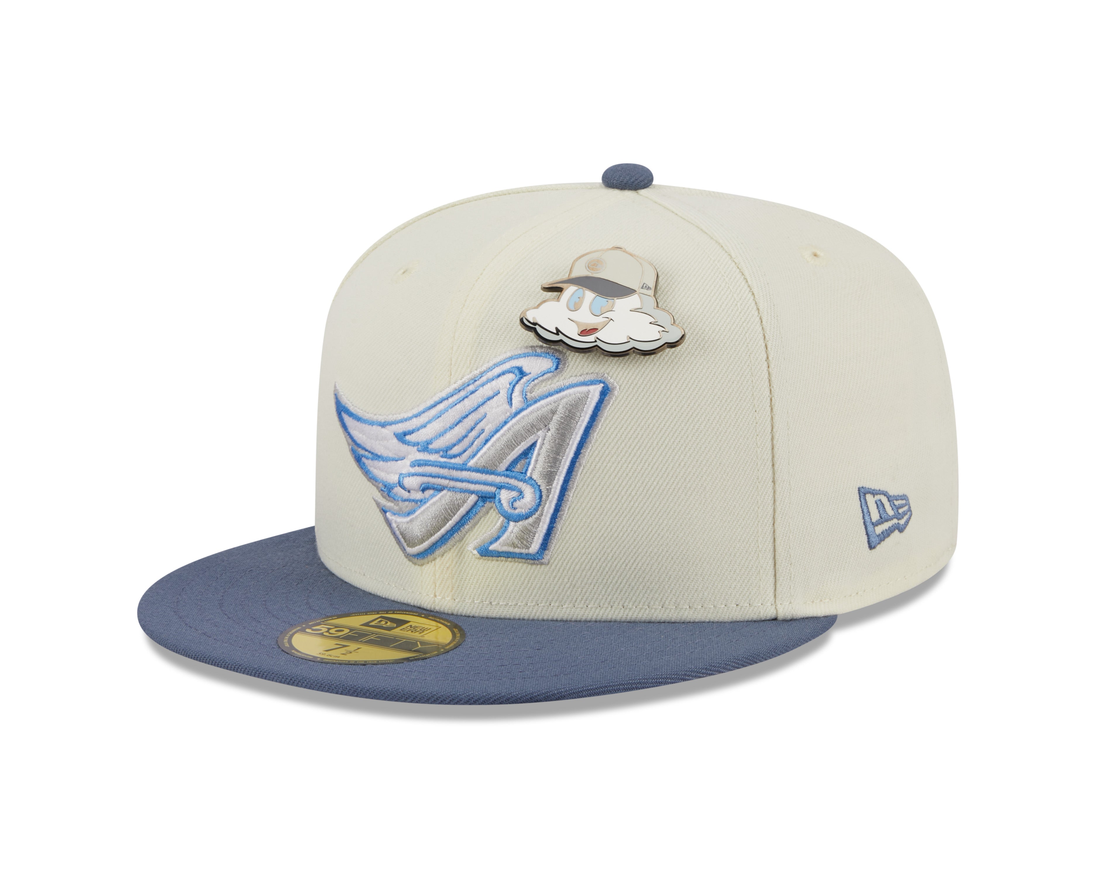 New Era 59fifty Fitted Cap Anaheim Angels Cooperstown THE ELEMENTS - Chrome White/Blue - Headz Up 