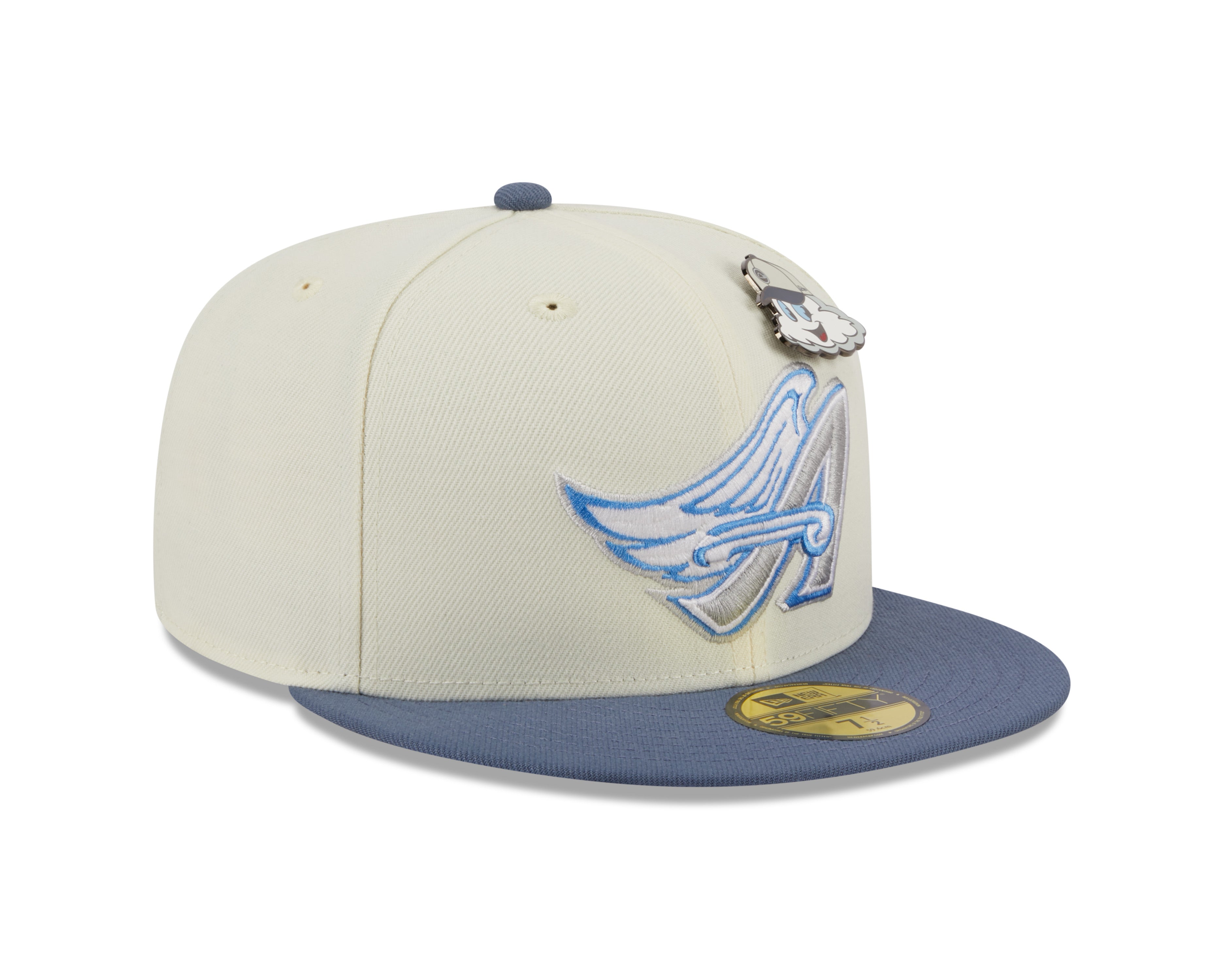 New Era 59fifty Fitted Cap Anaheim Angels Cooperstown THE ELEMENTS - Chrome White/Blue - Headz Up 