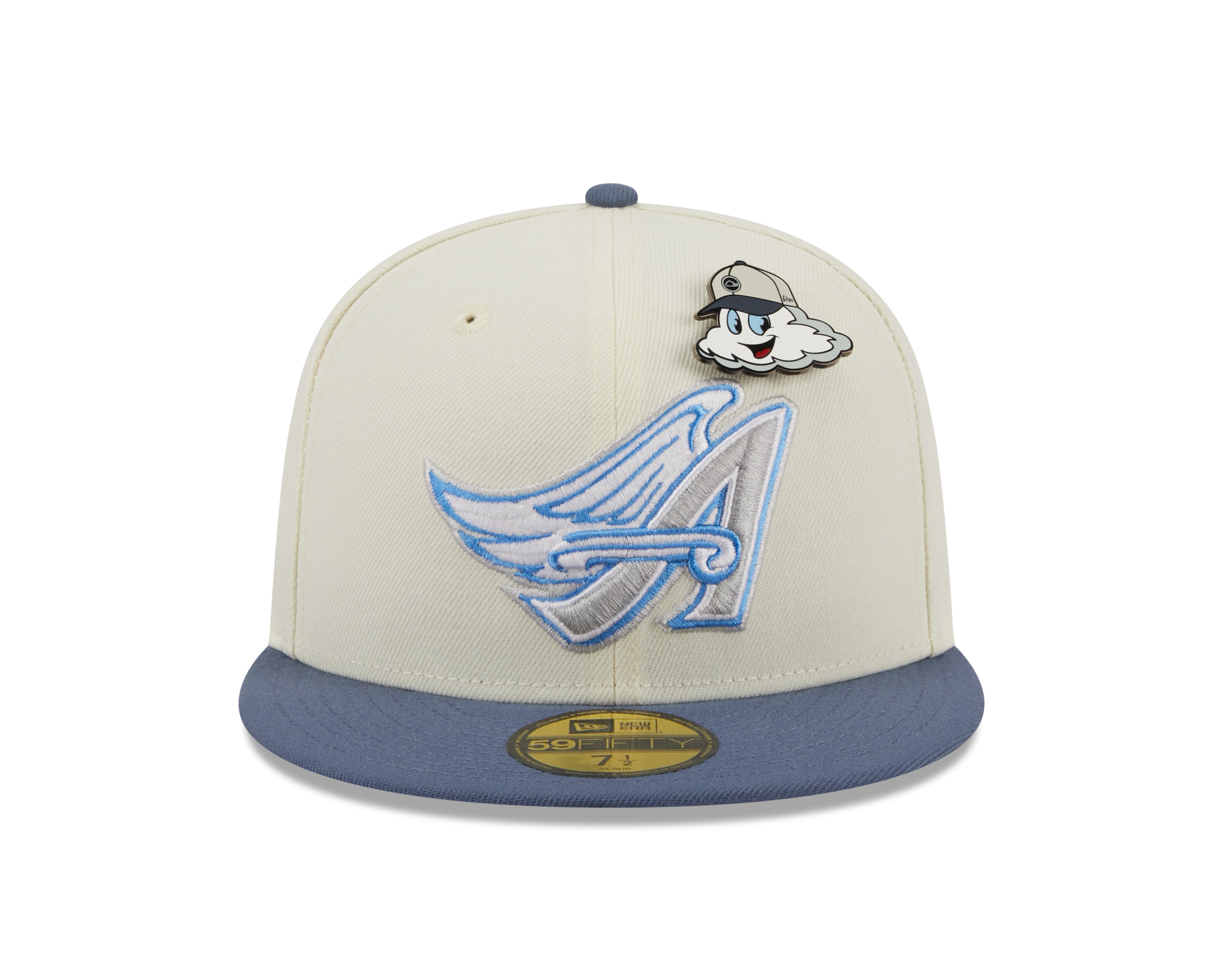 New Era 59fifty Fitted Cap Anaheim Angels Cooperstown THE ELEMENTS - Chrome White/Blue - Headz Up 