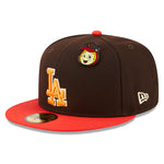 New Era 59fifty Fitted Cap Los Angeles Dodgers THE ELEMENTS - Brown - Headz Up 