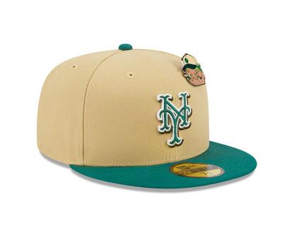 New Era 59fifty Fitted Cap New York Mets Cooperstown THE ELEMENTS - Vegas Gold/Green - Headz Up 