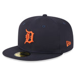 New Era - 59Fifty Fitted Cap - League Essential - Detroit Tigers - Navy/Orange - Headz Up 