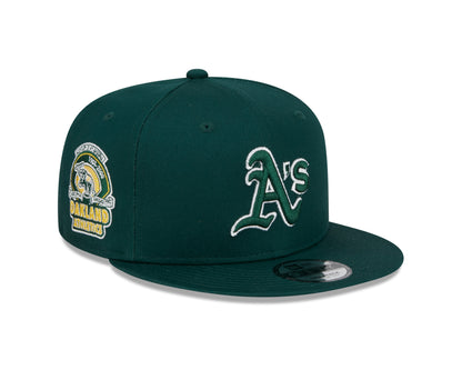 New Era - Oakland Athletics - Side Patch Script -  9Fifty Snapback - Dark Green - Headz Up 