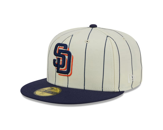 New Era - San Diego Padres 59Fifty Fitted RETRO CITY - Off White/Navy Pinstripe - Headz Up 