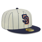 New Era - San Diego Padres 59Fifty Fitted RETRO CITY - Off White/Navy Pinstripe - Headz Up 