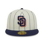 New Era - San Diego Padres 59Fifty Fitted RETRO CITY - Off White/Navy Pinstripe - Headz Up 