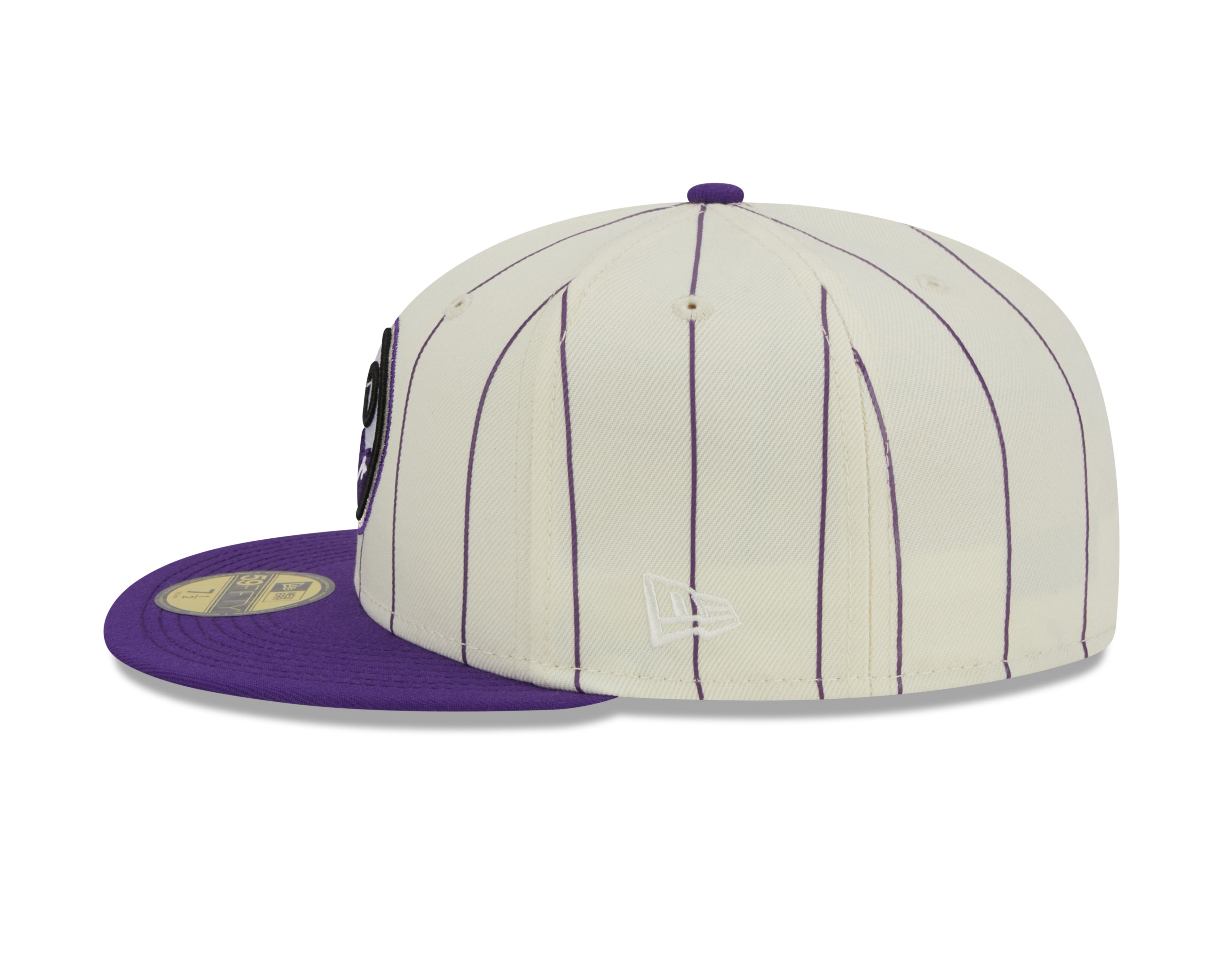 New Era - Colorado Rockies 59Fifty Fitted RETRO CITY - Off White/Purple Pinstripe - Headz Up 