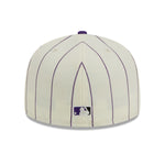 New Era - Colorado Rockies 59Fifty Fitted RETRO CITY - Off White/Purple Pinstripe - Headz Up 