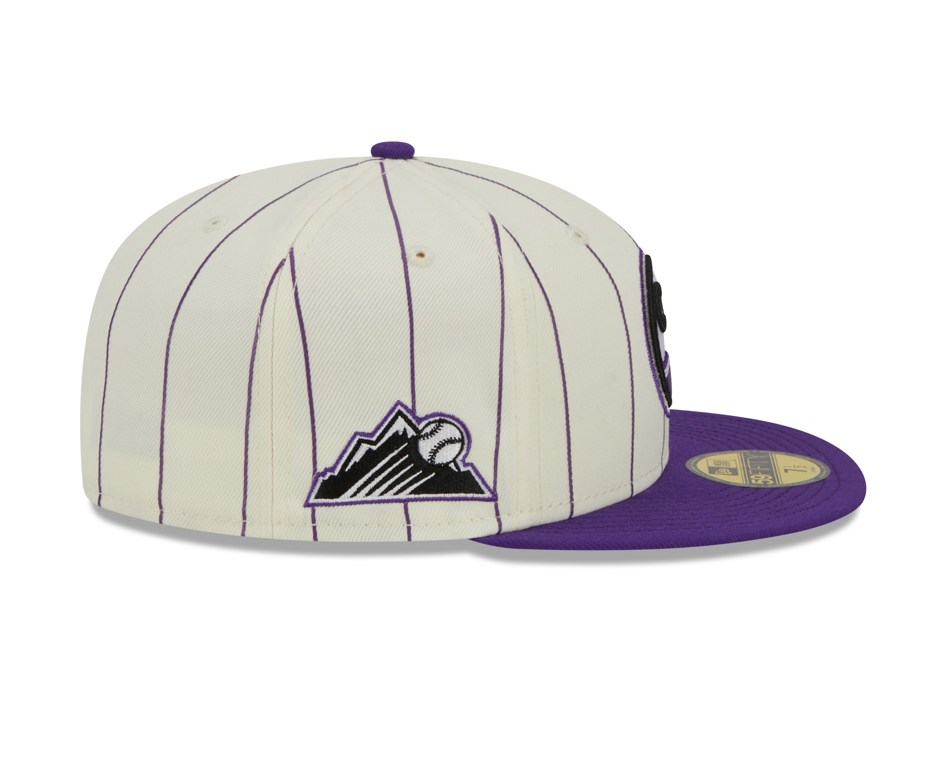 New Era - Colorado Rockies 59Fifty Fitted RETRO CITY - Off White/Purple Pinstripe - Headz Up 