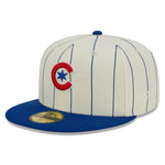 New Era - Chicago Cubs 59Fifty Fitted RETRO CITY - Off White/Blue Pinstripe - Headz Up 