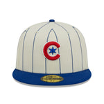 New Era - Chicago Cubs 59Fifty Fitted RETRO CITY - Off White/Blue Pinstripe - Headz Up 