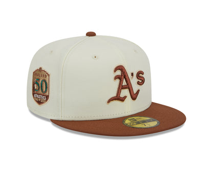 New Era - Oakland Athletics 59Fifty Fitted City Icon - Chrome White/Brown - Headz Up 