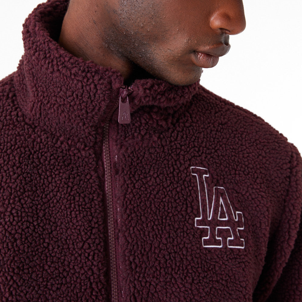 New Era - MLB Sherpa Jacket Los Angeles Dodgers - Maroon - Headz Up 