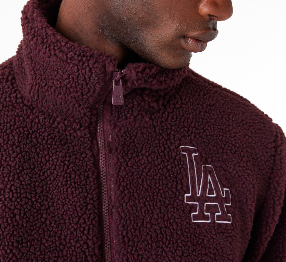 New Era - MLB Sherpa Jacket Los Angeles Dodgers - Maroon - Headz Up 