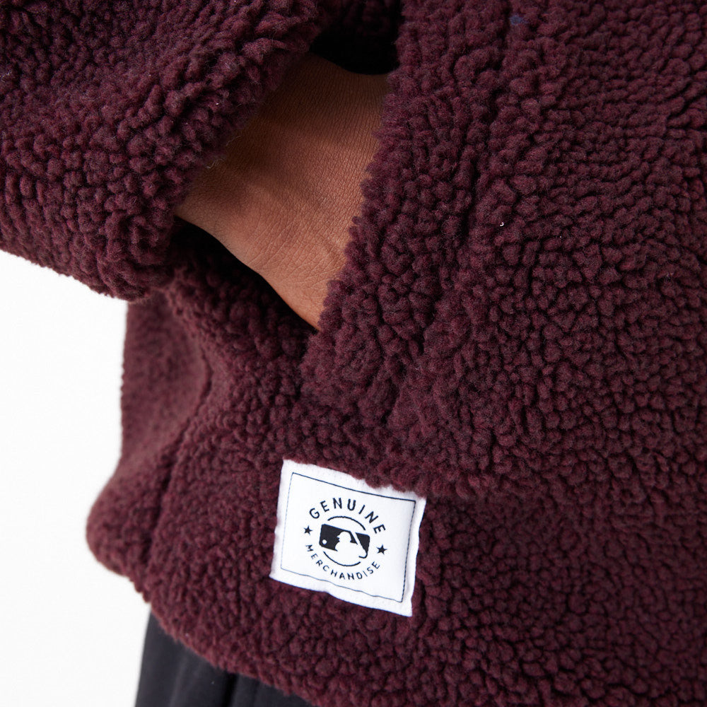 New Era - MLB Sherpa Jacket Los Angeles Dodgers - Maroon - Headz Up 