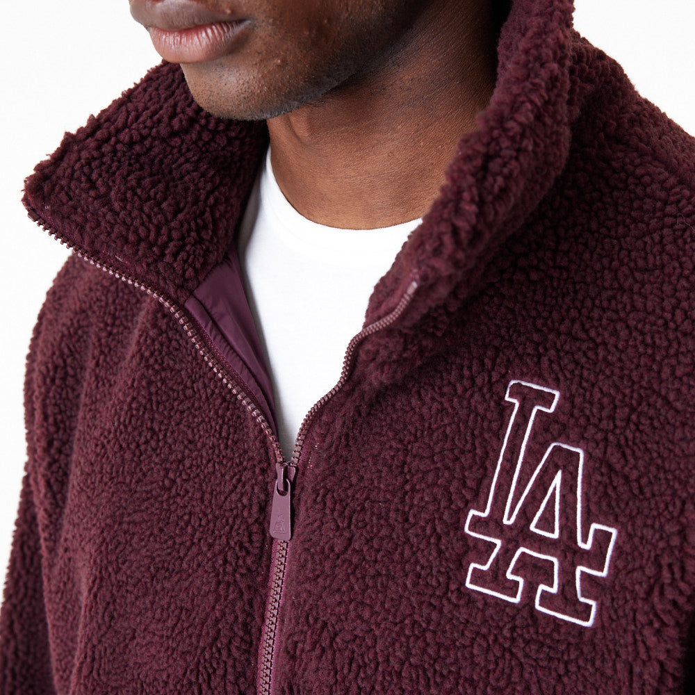 New Era - MLB Sherpa Jacket Los Angeles Dodgers - Maroon - Headz Up 