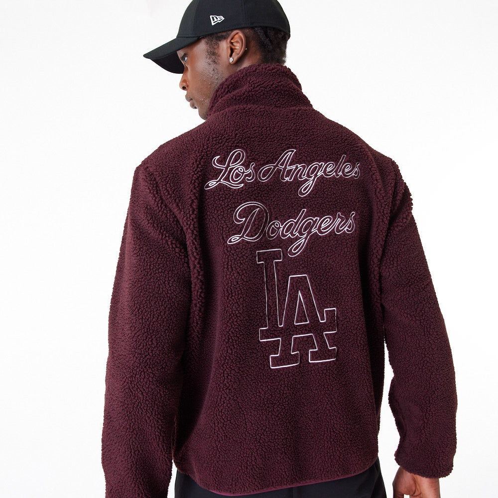 New Era - MLB Sherpa Jacket Los Angeles Dodgers - Maroon - Headz Up 