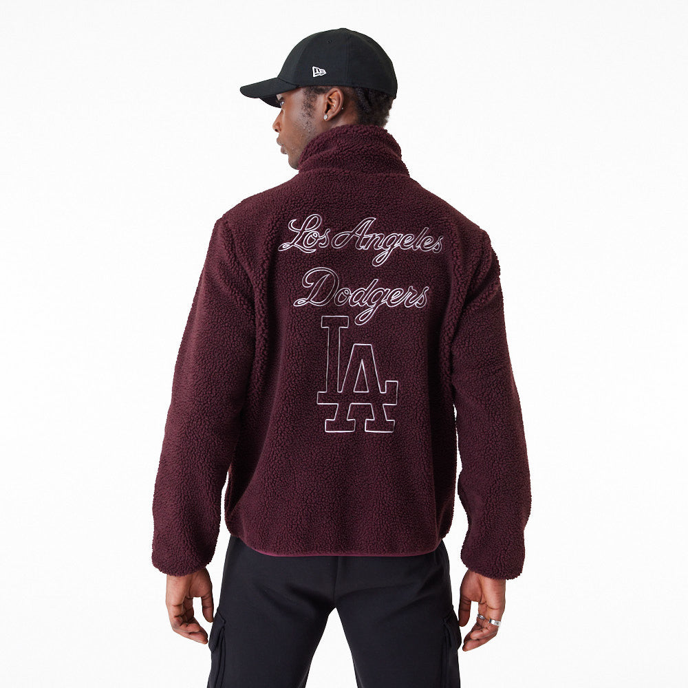 New Era - MLB Sherpa Jacket Los Angeles Dodgers - Maroon - Headz Up 