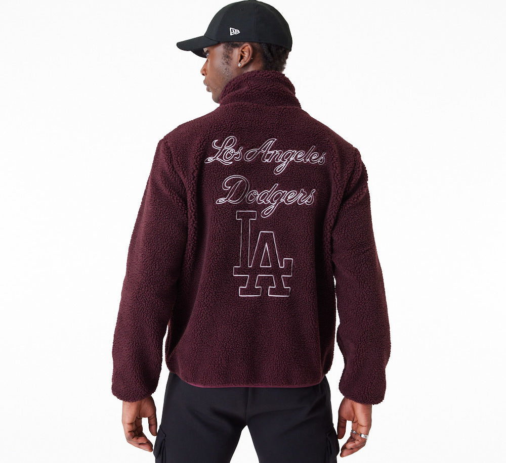 New Era - MLB Sherpa Jacket Los Angeles Dodgers - Maroon - Headz Up 