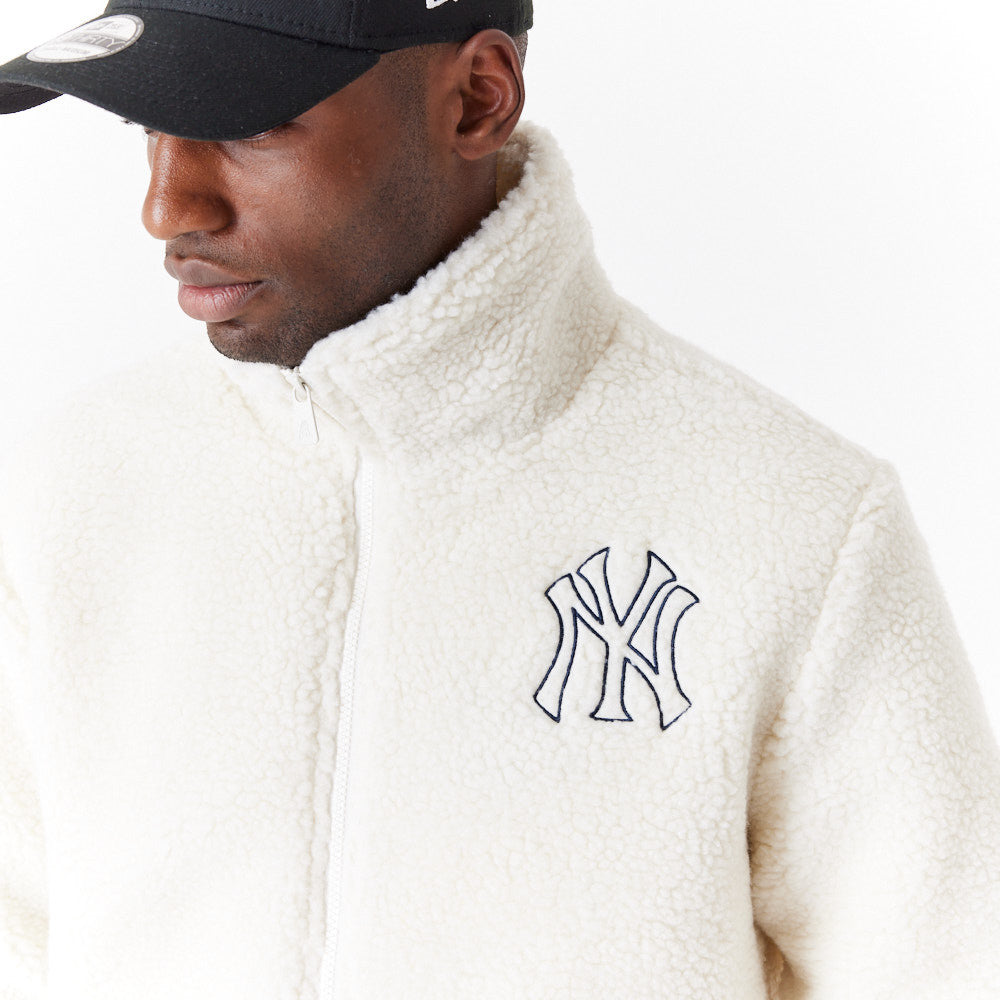 New Era - MLB Sherpa Jacket New York Yankees - Off White - Headz Up 