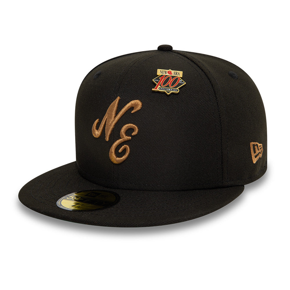New Era - SCRIPT - 59Fifty Fitted Cap - Black/Stone - Headz Up 