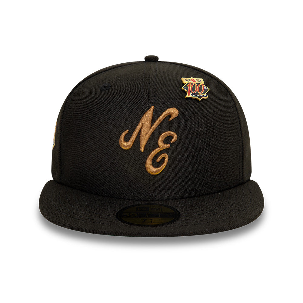 New Era - SCRIPT - 59Fifty Fitted Cap - Black/Stone - Headz Up 