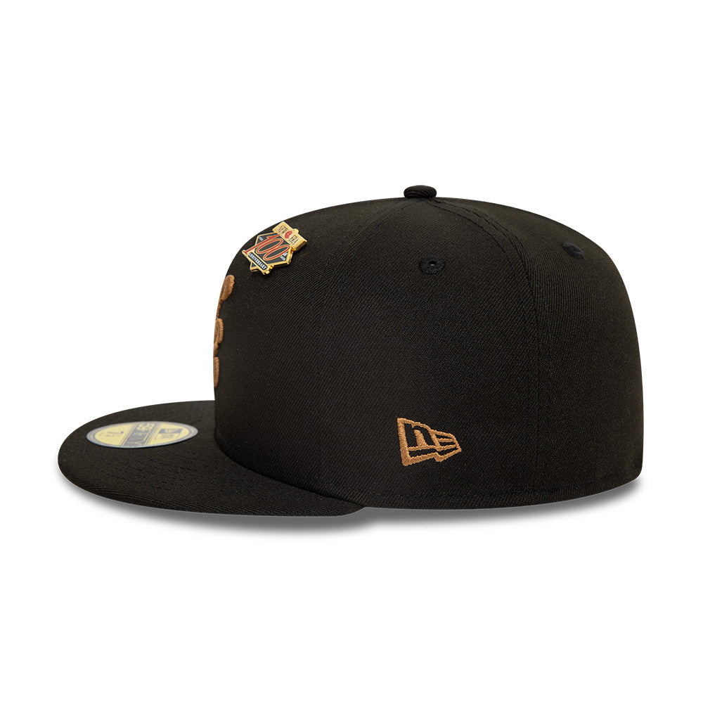 New Era - SCRIPT - 59Fifty Fitted Cap - Black/Stone - Headz Up 