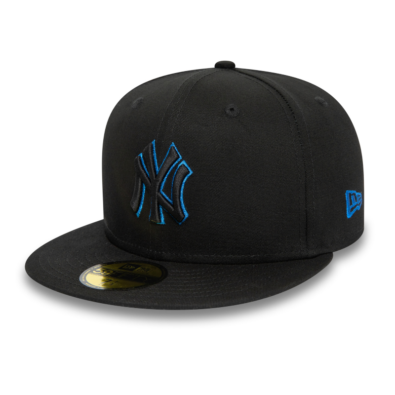 New Era - 59Fifty Fitted Cap Metallic Outline - New York Yankees - Black - Headz Up 