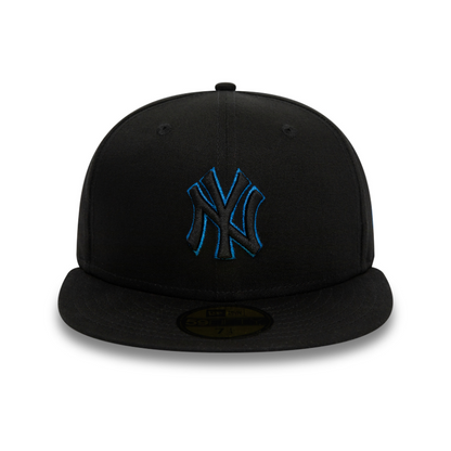 New Era - 59Fifty Fitted Cap Metallic Outline - New York Yankees - Black - Headz Up 