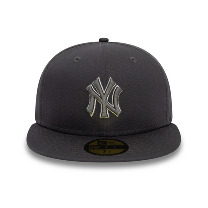 New Era - 59Fifty Fitted Cap Metallic Outline - New York Yankees - Dark Grey - Headz Up 